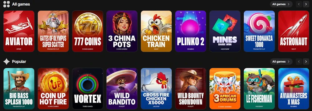 1Win Casino Spiele